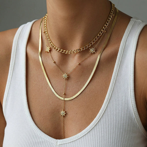 Wholesale Women's Ins Style Electroplated Stainless Steel Cross Yshaped Chain Pendant Necklace