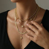 Wholesale Women's Ins Style Electroplated Stainless Steel Cross Yshaped Chain Pendant Necklace