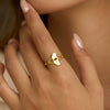 Wholesale Women's Ins Style Electroplated Stainless Steel Ginkgo Leaf Adjustable Open Ring Accessories