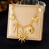 Wholesale Women's Ins Style Electroplated Stainless Steel Heart Shape Pendant Necklace With Flat Cross Chain