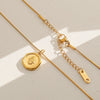Wholesale Women's Ins Style Electroplated Stainless Steel Letter Round Pendant Necklace With Snake Bone Chain