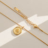 Wholesale Women's Ins Style Electroplated Stainless Steel Letter Round Pendant Necklace With Snake Bone Chain