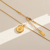 Wholesale Women's Ins Style Electroplated Stainless Steel Letter Round Pendant Necklace With Snake Bone Chain