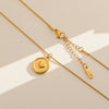 Wholesale Women's Ins Style Electroplated Stainless Steel Letter Round Pendant Necklace With Snake Bone Chain