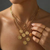 Wholesale Women's Ins Style Electroplated Stainless Steel Letter Round Pendant Necklace With Snake Bone Chain