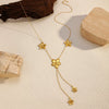 Wholesale Women's Ins Style Floral Stainless Steel Necklace With 18K Gold Electroplating