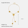 Wholesale Women's Ins Style Floral Stainless Steel Necklace With 18K Gold Electroplating