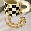 Wholesale Women's Ins Style Flower Pattern Stainless Steel Electroplated Necklace And Bracelet Jewelry