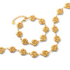 Wholesale Women's Ins Style Flower Pattern Stainless Steel Electroplated Necklace And Bracelet Jewelry