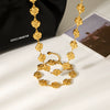 Wholesale Women's Ins Style Flower Pattern Stainless Steel Electroplated Necklace And Bracelet Jewelry