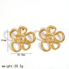 Wholesale Women's Ins Style Flower Pattern Titanium Steel And Stainless Steel Earrings With Pvd Furnace Vacuum Real Gold Plating