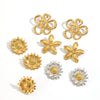 Wholesale Women's Ins Style Flower Pattern Titanium Steel And Stainless Steel Earrings With Pvd Furnace Vacuum Real Gold Plating