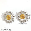 Wholesale Women's Ins Style Flower Pattern Titanium Steel And Stainless Steel Earrings With Pvd Furnace Vacuum Real Gold Plating