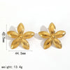 Wholesale Women's Ins Style Flower Pattern Titanium Steel And Stainless Steel Earrings With Pvd Furnace Vacuum Real Gold Plating