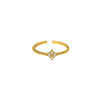Wholesale Women's Ins Style Geometric And Floral Pattern Stainless Steel Zircon Inlaid 18K Gold Plated Open Ring Luxury Jewelry