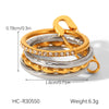 Wholesale Women's Ins Style Geometric Diamondencrusted Stainless Steel Stacking Rings