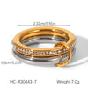 Wholesale Women's Ins Style Geometric Diamondencrusted Stainless Steel Stacking Rings