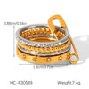 Wholesale Women's Ins Style Geometric Diamondencrusted Stainless Steel Stacking Rings