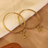 Wholesale Women's Ins Style Geometric English Letter Stainless Steel Water Plated Earrings