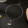 Wholesale Women's Ins Style Geometric Five Pointed Star Stainless Steel Electroplated Double Layer Pearl Shell Clavicle Necklace