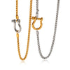 Wholesale Women's Ins Style Geometric Gold Plated Stainless Steel Carabiner Pendant Thick Chain Necklace