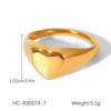 Wholesale Women's Ins Style Geometric Heart Shape And Rhombus Stainless Steel Electroplated Ring Jewelry