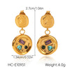 Wholesale Women's Ins Style Geometric Heart Shaped Stainless Steel Electroplated Earrings