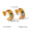 Wholesale Women's Ins Style Geometric Heart Shaped Stainless Steel Electroplated Earrings