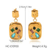 Wholesale Women's Ins Style Geometric Heart Shaped Stainless Steel Electroplated Earrings
