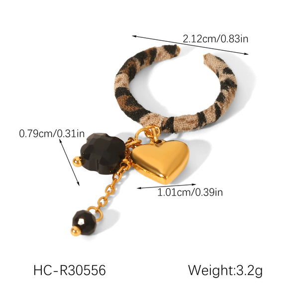 Wholesale Women's Ins Style Geometric Pattern Heart Pendant Jewelry Set Stainless Steel Electroplated Necklace Bracelet Earrings Ring With Cuban Link Chain