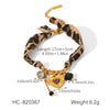 Wholesale Women's Ins Style Geometric Pattern Heart Pendant Jewelry Set Stainless Steel Electroplated Necklace Bracelet Earrings Ring With Cuban Link Chain