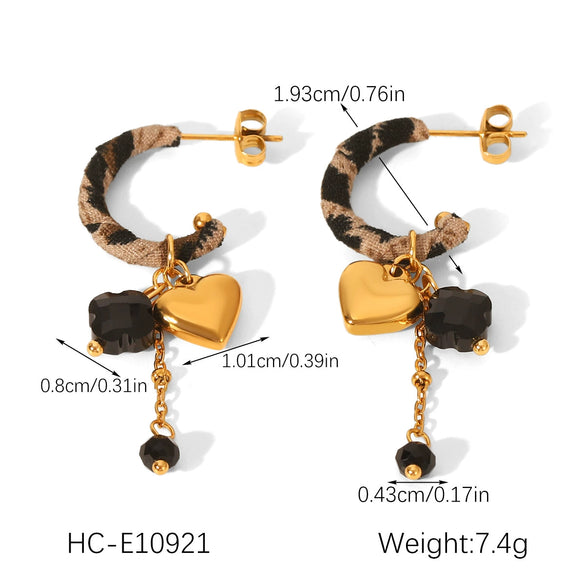 Wholesale Women's Ins Style Geometric Pattern Heart Pendant Jewelry Set Stainless Steel Electroplated Necklace Bracelet Earrings Ring With Cuban Link Chain
