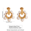 Wholesale Women's Ins Style Geometric Pearl Stainless Steel Goldplated Earrings