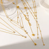 Wholesale Women's Ins Style Geometric Rhinestonestudded Stainless Steel And Titanium Steel Oshaped Chain Necklace With Pvd Furnace Vacuum Real Gold Plating