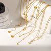 Wholesale Women's Ins Style Geometric Rhinestonestudded Stainless Steel And Titanium Steel Oshaped Chain Necklace With Pvd Furnace Vacuum Real Gold Plating