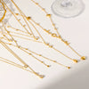 Wholesale Women's Ins Style Geometric Rhinestonestudded Stainless Steel And Titanium Steel Oshaped Chain Necklace With Pvd Furnace Vacuum Real Gold Plating