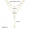 Wholesale Women's Ins Style Geometric Rhinestonestudded Stainless Steel And Titanium Steel Oshaped Chain Necklace With Pvd Furnace Vacuum Real Gold Plating
