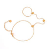 Wholesale Women's Ins Style Geometric Round Zircon Stainless Steel 18K Real Gold Plated Bracelet