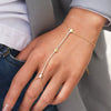 Wholesale Women's Ins Style Geometric Round Zircon Stainless Steel 18K Real Gold Plated Bracelet