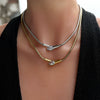 Wholesale Women's Ins Style Geometric Snake Head Stainless Steel Electroplated Snake Bone Chain Necklace