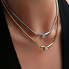 Wholesale Women's Ins Style Geometric Snake Head Stainless Steel Electroplated Snake Bone Chain Necklace