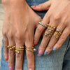 Wholesale Women's Ins Style Geometric Stainless Steel Electroplated Adjustable Open Ring