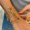 Wholesale Women's Ins Style Geometric Stainless Steel Electroplated Birthstone Bracelet Set