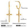 Wholesale Women's Ins Style Geometric Stainless Steel Electroplated Cross Earrings