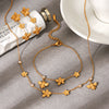 Wholesale Women's Ins Style Geometric Stainless Steel Electroplated Earrings Necklaces And Bracelets