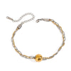 Wholesale Women's Ins Style Geometric Stainless Steel Electroplated Snake Bone Chain Threelayer Wrapped Ball Bracelet
