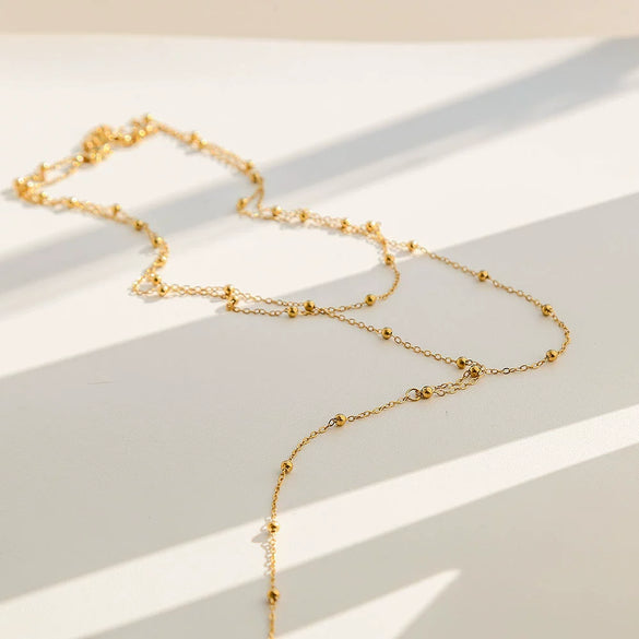 Wholesale Women's Ins Style Geometric Stainless Steel Electroplated Yshaped Necklace