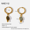 Wholesale Women's Ins Style Geometric Stainless Steel Jewelry Set With Pvd Furnace Vacuum Real Gold Plating Pendant Necklace And Earrings