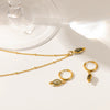Wholesale Women's Ins Style Geometric Stainless Steel Jewelry Set With Pvd Furnace Vacuum Real Gold Plating Pendant Necklace And Earrings