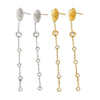 Wholesale Women's Ins Style Geometric Stainless Steel 18K Gold Plated Tassel Stud Earrings